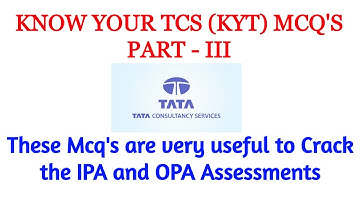 KNOW YOUR TCS MCQ