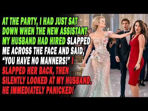 🎉👋At The Party, His New Assistant Slapped Me. I Slapped Back; One Look Made My Husband Panic!