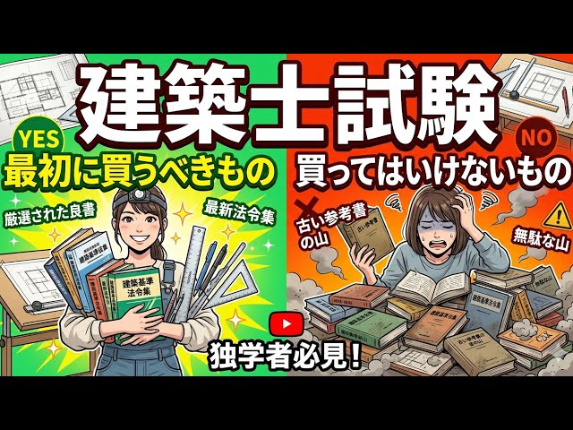 建築士試験に独学で挑む人が最初に買うべきものと、買ってはいけない
