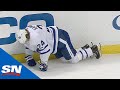 Troy brouwer takes out kasperi kapanen with late kneeonknee hit