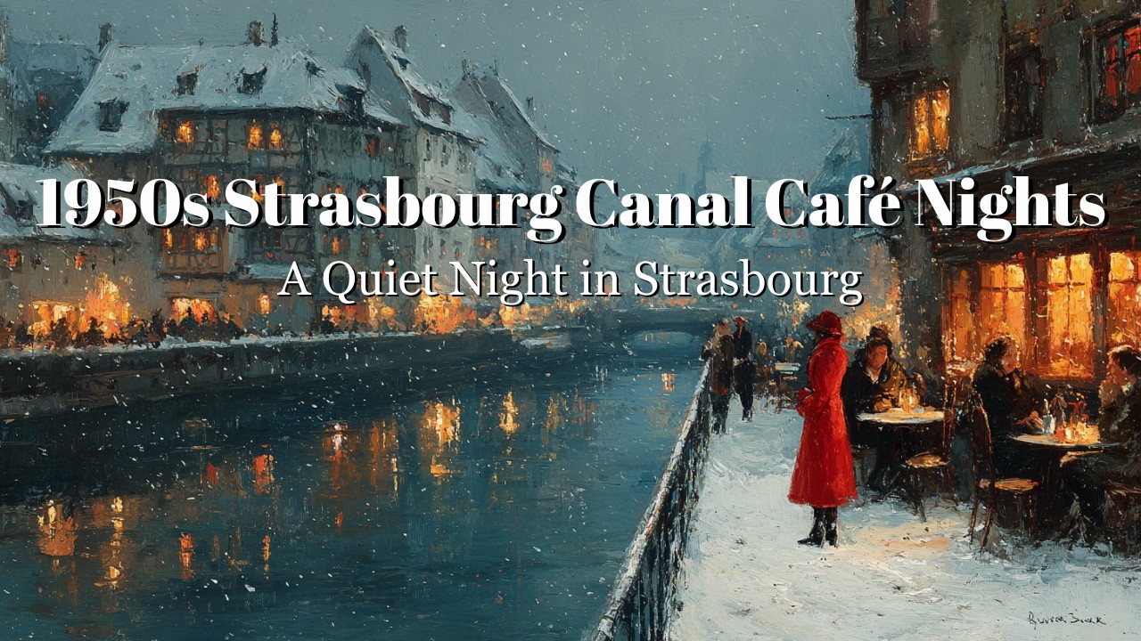 [Jazz Playlist] 1950s Strasbourg Petite France Canal Café | Nostalgic European Charm