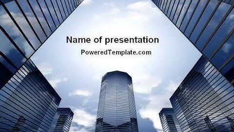 Business Center In Downtown PowerPoint Template by PoweredTemplate.com