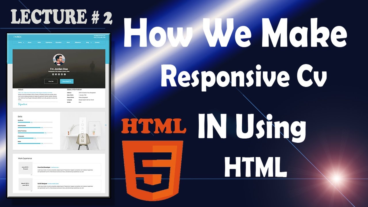 How We Make Professional | Responsive CV Using Html With Visual Code # ...