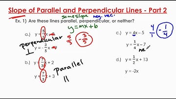 Slope of Parallel and Perpendicular Lines - Part2