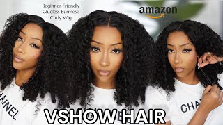 The BEST Amazon Burmese 13x6  Curly Glueless Wig! | Ft. VSHOW Hair 