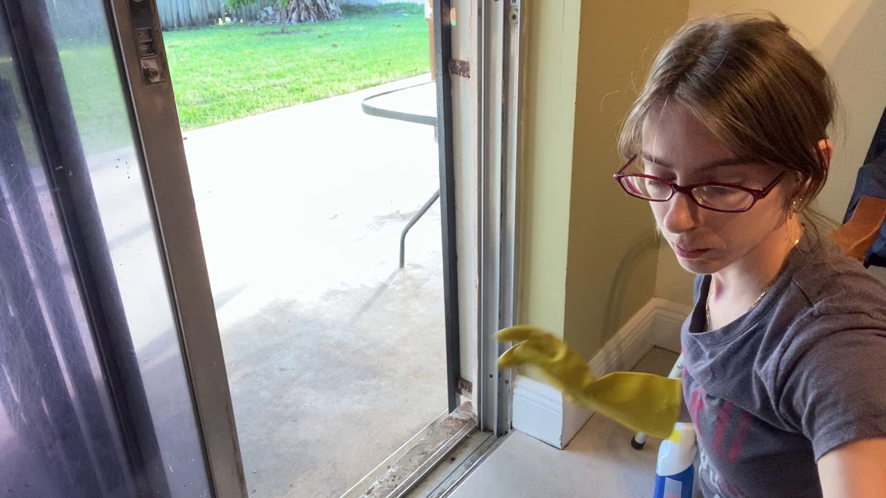ASMR!! Cleaning Vlog!!🧽🧼🦠Cleaning Sliding Door Panels & Windows