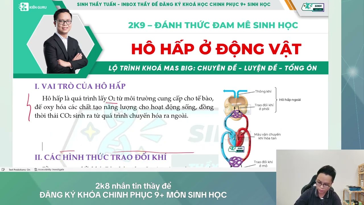 HÔ HẤP Ở ĐỘNG VẬT || 2K9 XPS - BUỔI 6