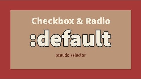 CSS :default Pseudo Selector Explained !