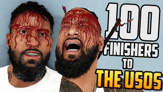 100 Finishers to The Usos (Jimmy and Jey Usos) in WWE 2K23 !!!
