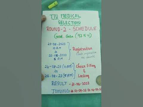 TN medical selection round 2 schedule.govt gota(92.5).#neet#tnmedical