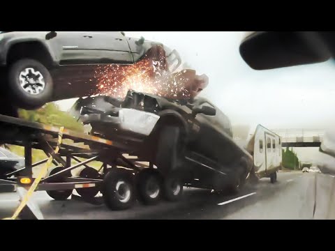 INSANE HIGH SPEED CRASH INTO A CAR CARRIER | TESLACAM STORIES #95