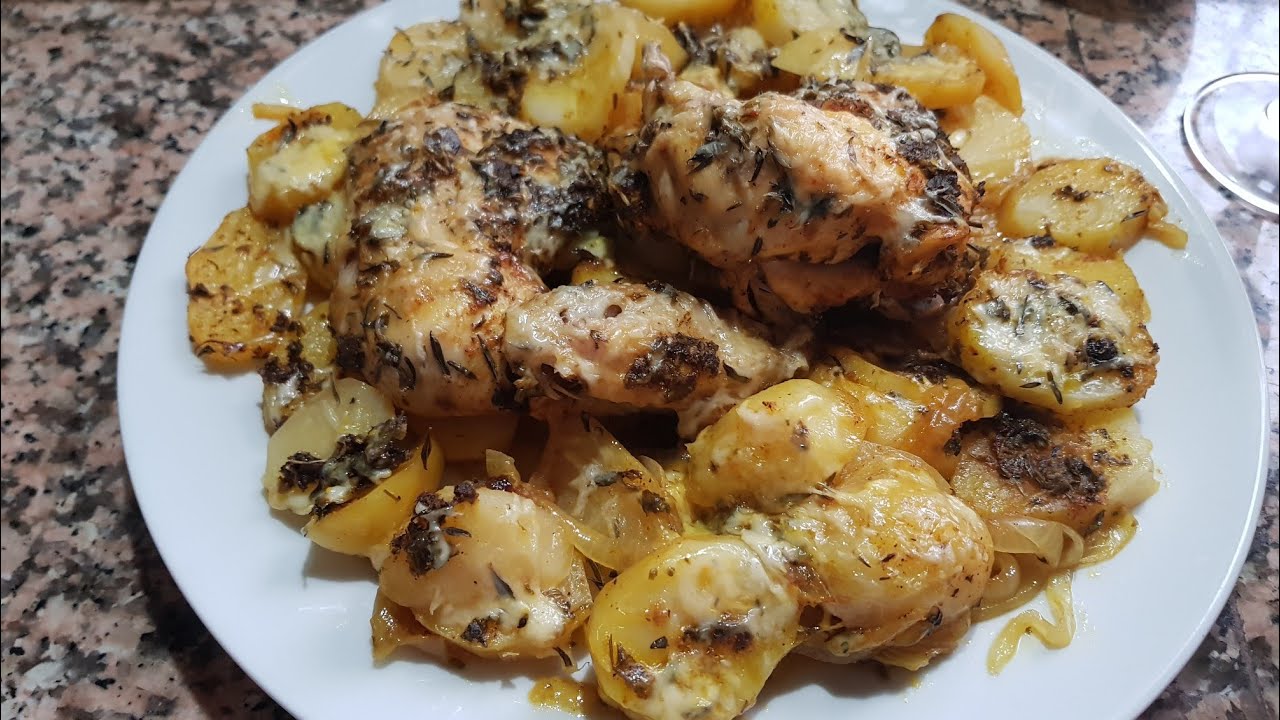 اتحداك تشوف هد الوصفة و متجربيهاش 😋😋 الدجاج في الفران بالبطاطا و اسهل عصير الحامض و البرتقال