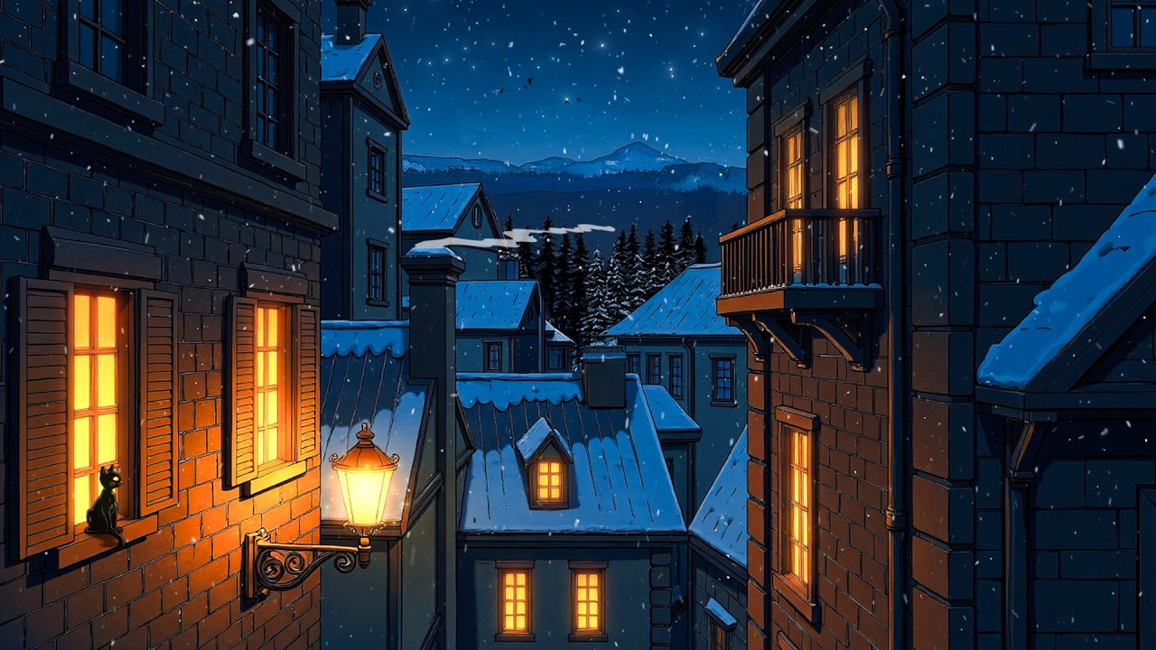 1940s winter in new york city with vintage oldies playing in another room