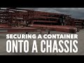 INTERMODAL TRUCKING- HOW TO SECURE A CONTAINER ONTO A CHASSIS | JB Hunt Intermodal Truck Driver Vlog