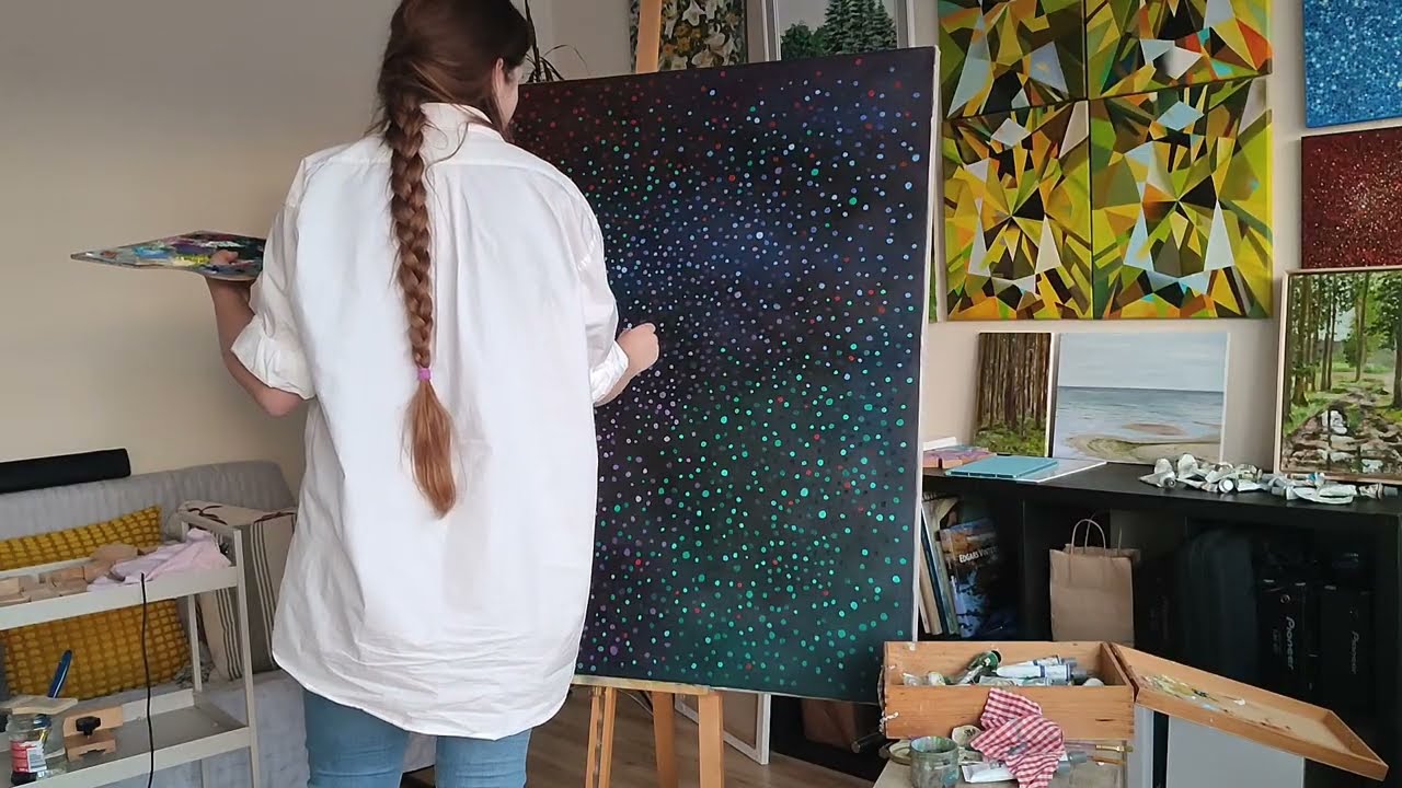 Painting a Galaxy of Celebration ✨ | Feast. Oil on Canvas. 120x120cm | Part 2 🖼️🖌️