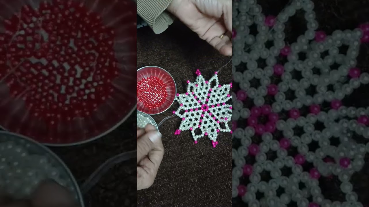 beaded Rangoli/मोत्याचे कमल