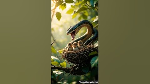 A Sparrow 🦜built nest on the tree | The snake🐍 has attacked #ai #shorts #snake #sparrow