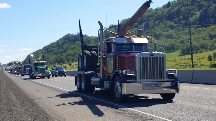 Log truck convoy for Gene Whitaker part 2
