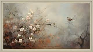 Springtime Flowers and Bird, Impressionist Oil Painting | Peaceful Art for TV screenshot 5