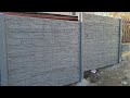 Betonový plot dekor štípaný kámen barva Graphite #beton #plot #stavba