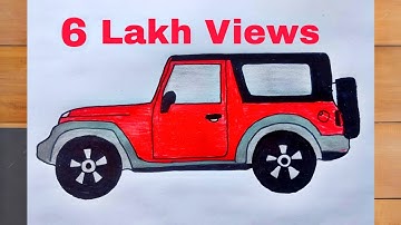 Mahendra Thar Drawing Tutorial || Step By Step Tutorial || Very Easy