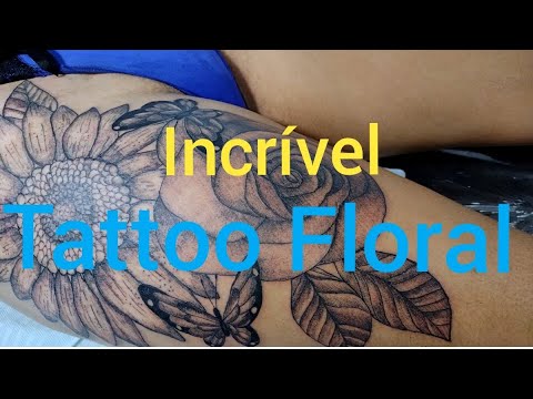 Incrível Tattoo Floral arte delicada Tatuagem de borboleta rosas