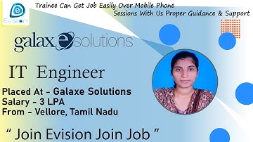 Congrats, Saranya | IT ENGINEER | 3LPA | Got Selected as Associate IT Engineer in "Galaxe Solutions"