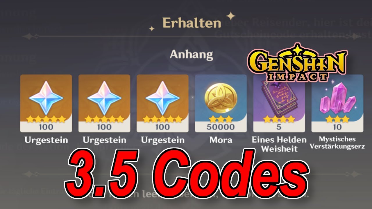 Genshin Impact: 3 neue Promo-Codes bescheren euch 300 Urgestein – Aber nur  für kurze Zeit