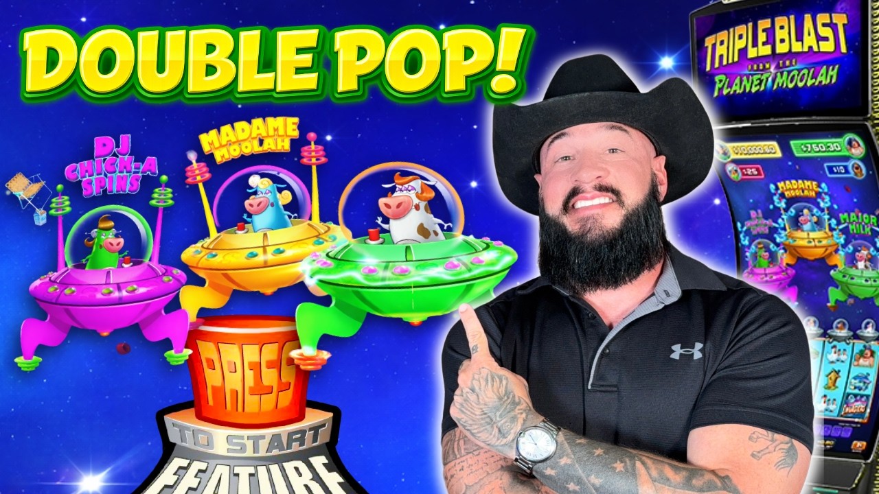 DOUBLE POP BONUS JACKPOT! 🎰 Triple Blast Planet Moolah!