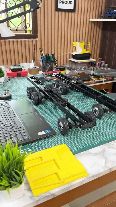 Next order work 📥borewell truck🤩 #handmade #miniature #bus #truck #chassis #making #trending #art