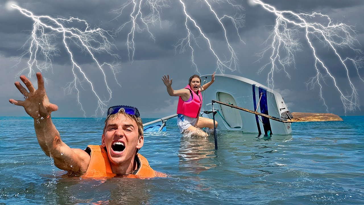 My Sister and I Stranded at Sea...our SailBoat SUNK!!