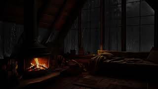 Cabin, Fireplace And Rainy Night  Forest Retreat: Cozy Cabin, Fireplace And Gentle Rainstorm