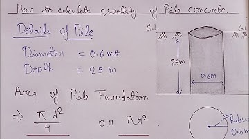 How to calculate quantity of pile concrete | volume of pile Foundation | Civil Engineering |