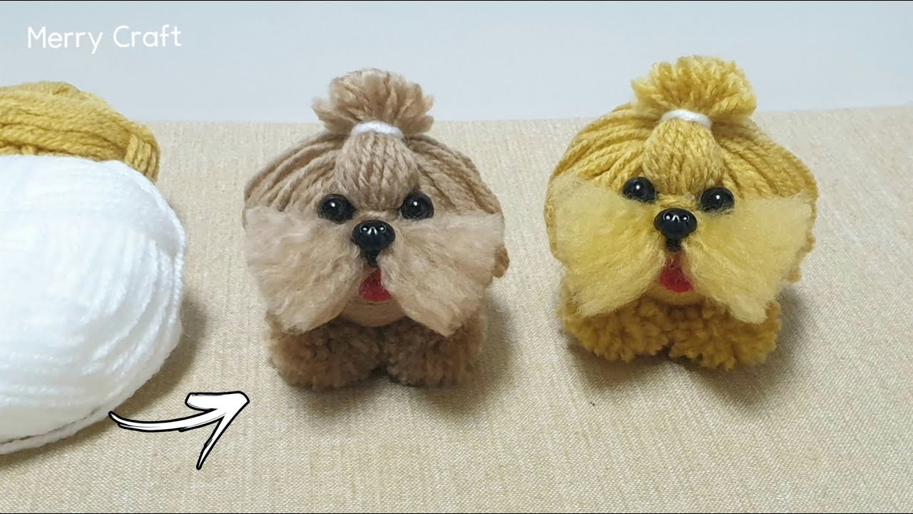 Amazing Dog Making with Wool - Cute Dog Make at Home -How to Make Yarn Dog - DIY Woolen Crafts Ideas