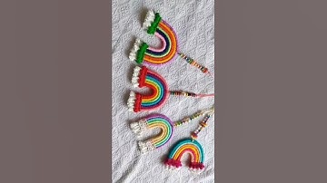 Rainbow hanging | Macrame Rainbow | #carhanging #macramerainbow #macrame #macramekeychain