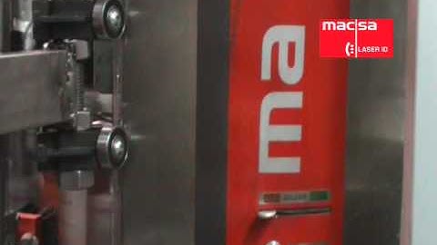 Laser marking and coding paper label for Nestle Water. Laser coding solution by Macsa ID