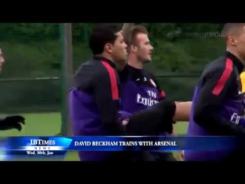 David Beckham trains with Arsenal