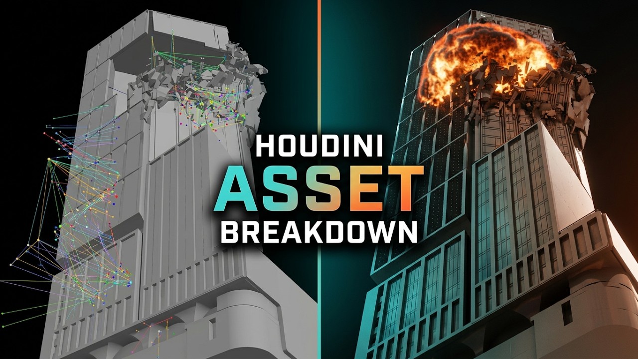 Houdini building destruction asset - possible endresult - YouTube
