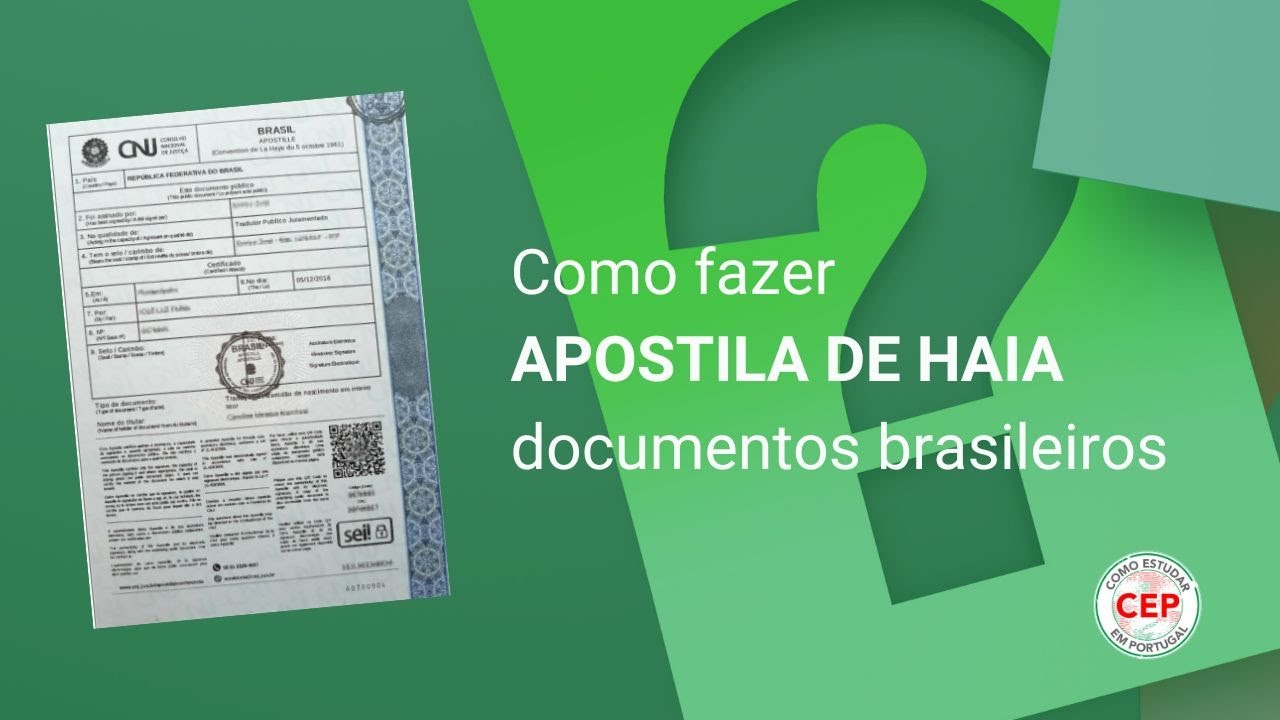 Como fazer apostila de haia nos documentos brasileiros - YouTube