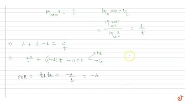 If the product of all solutions of the equation  `((1009)x)/2010=(2009)^(log_x (2010)` form as ...