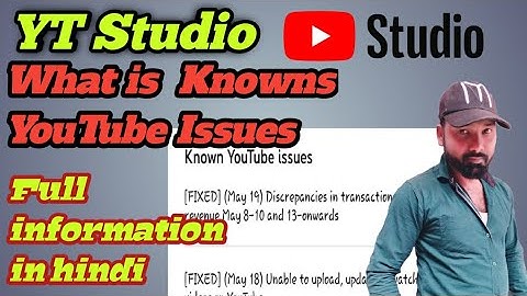 known YouTube issues | [fixed (may 19)  Discrepancies in transactional revenue  may 8-10 and 13 on