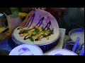 Crepe besar topping telur rumput laut |  Thai street food