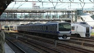 651系1000番台OM201編成 宇都宮疎開回送は宇都宮駅構内E531系の隣に留置されています