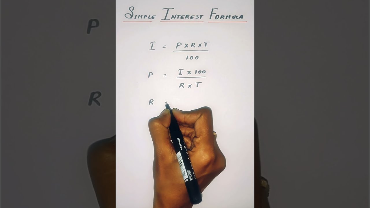 Simple Interest Formula Shorts Youtubeshorts