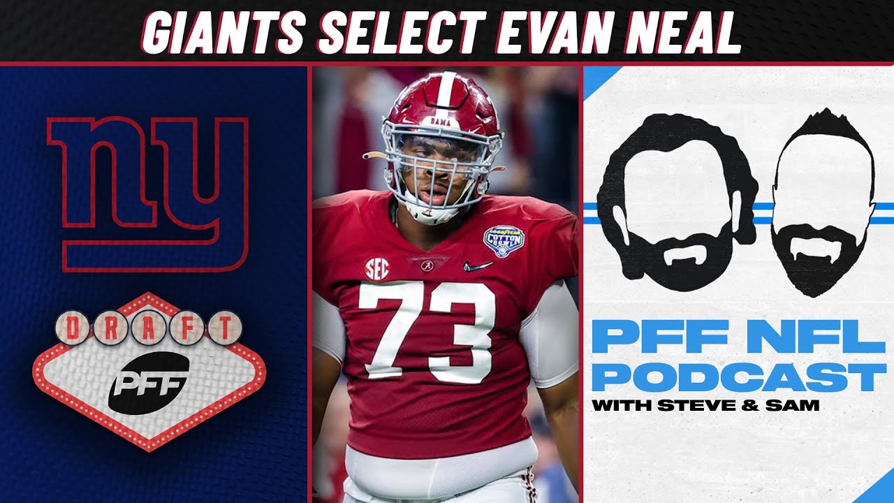 New York Giants select OT Evan Neal #7 Overall | 2022 NFL Draft | PFF