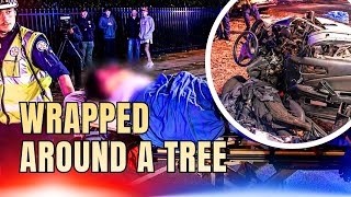 Car Wrapped Around Tree Traps Two Young Men | Ambulance Australia