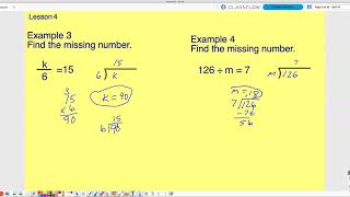 Saxon Math L.4 Unknown Numbers in Multiplication and Division