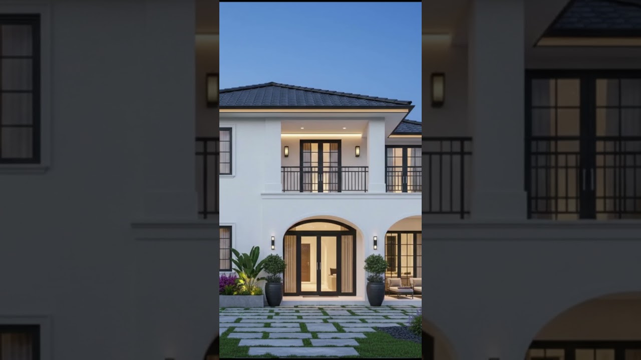 A Minimalist Architectural Masterpiece with Large Glazing and Decorative Wood Louvers 