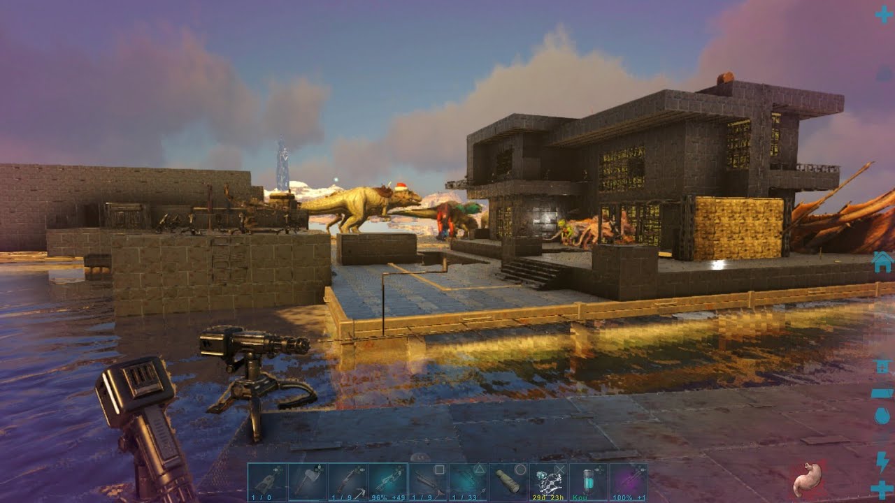 Ocean Platform Raid With Vacuum Base Under ARK Official PVP PS4