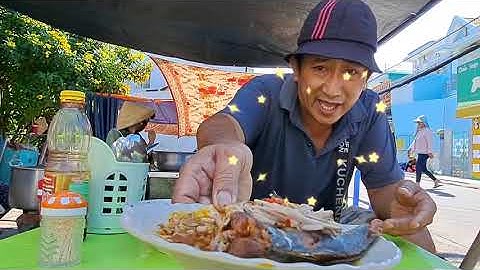 thử ăn cháo cá nục kho búp chuối luộc gia truyền.phan thiết.,